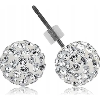 Náušnice Náušnice sparkly BALL PU 6mm - CRYSTAL