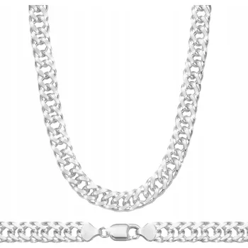 Řetízek STŘÍBRNÝ ŘETÍZEK DVOJITÝ PANCR ROMBO PÁNSKÝ 55 cm PLNÝ 4 mm STŘÍBRO 925