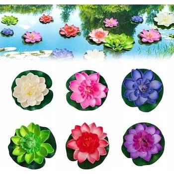 umělá květina Lekníny umělé květy lotos plovoucí 10 cm sada 6 ks