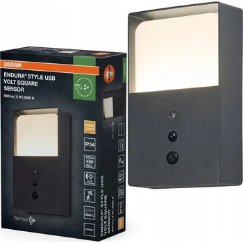 Venkovní osvětlení Venkovní nástěnné LED svítidlo s pohybovým a soumrakovým senzorem 5W 3000K IP54 Endura