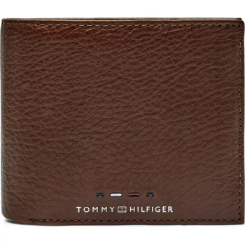 Peněženka PÁNSKÁ PENĚŽENKA TOMMY HILFIGER KOŽENÁ NA MINCE DÁREK HNĚDÁ