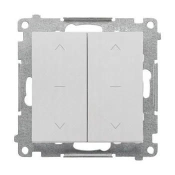 vypínač S.55 Spínač roletový 2x 3-polohový 1-0-2 10A 250V hliník matný TZW2.01/143