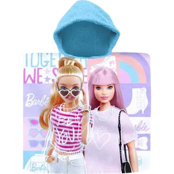 Euroswan Dětské pončo Barbie - fialkovo-tyrkysové