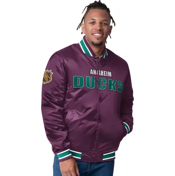 Pánská větrovka Starter Pánská Oboustranná bunda Anaheim Ducks NHL The CLOSER Reversible Varsity Satin Jacket Velikost: L