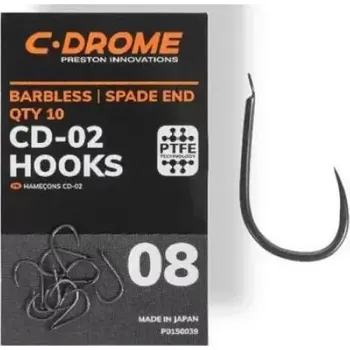Rybářský háček Háčky Preston C-Drome CD-02 Barbless 10ks #8