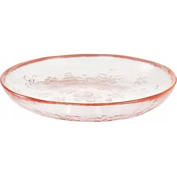 Talíř VILLA ITALIA Skleněný dezertní talířek 16 cm LISSET růžový