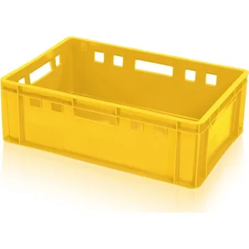Úložný box Plastová přepravka na maso E2 žlutá 600x400x200 mm