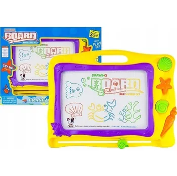 Magnetická kreslící tabulka Kouzelná tabulka na kreslení s mořským motivem + 3 razítka, barevné pozadí