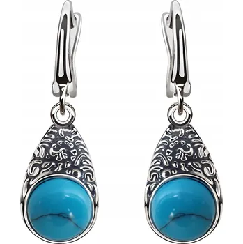 Náušnice Stříbro Náušnice ryzost 925 , elegantní tyrkysové Náušnice