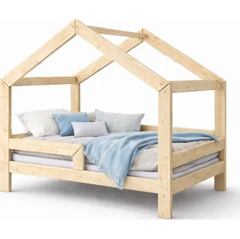 DĚTSKÁ POSTEL DOMEČEK 180x90 PRO DĚTI + ROŠT + ZÁBRANA W4
