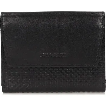 Peněženka Dámská Kožená Peněženka Malá Zapínací Praktická s RFID ochranou Černá T1291