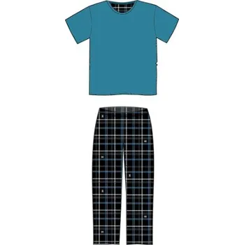 Pánské pyžamo Lonka Pyžamo pánské FALKON s krátkým rukávem a dlouhými nohavicemi KOSTKY Velikost: M