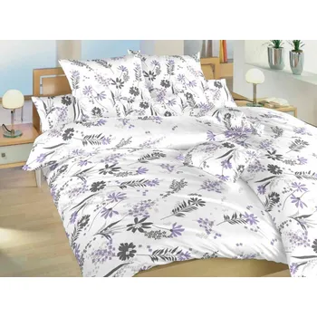 Povlečení Povlečení bavlna Agáta fialová na bílém 140x200, 70x90 cm