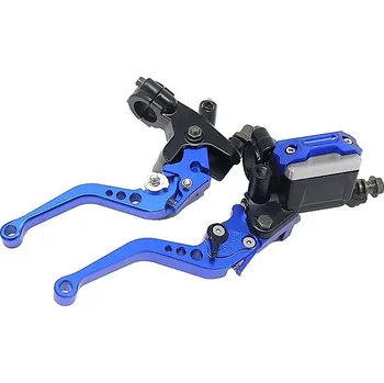 Páčky Pitbike sklopné CNC kompletní modrá - sada