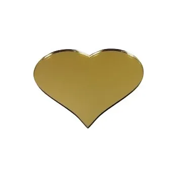 Obraz SRDCE SRDÍČKO PLEXI ZLATÉ ZRCADLO 1,5X1,3 cm