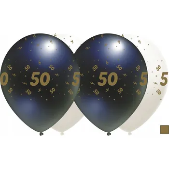 Balónek Balónky černé, „50“, 30 cm, 10 ks