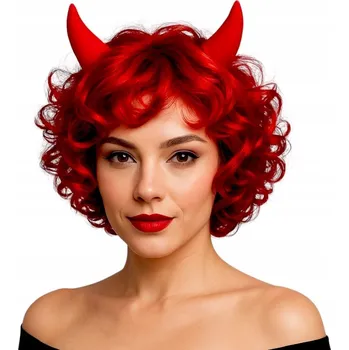 Paruka PARUKA Krátké Červené Vlasy ĎÁBEL Kostým