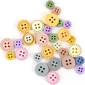 FANDY Knoflíky dřevěné 01 pastelové