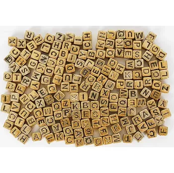 Korálek FANDY Korálky ABC 04 zlaté