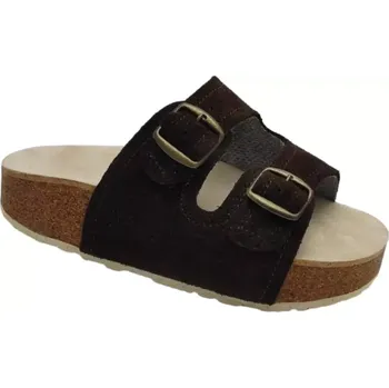 Dámská zdravotní obuv Kožené dvoupáskové korkáče - tm.hnědé, vel. 36-45 vel. 45 - délka vnitřní stélky 31 cm