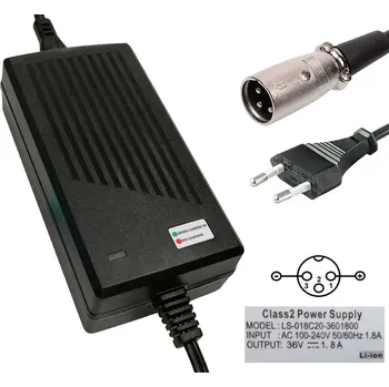 Nabíječka baterií Nabíječka Lithium Li-Ion 36V 1,8A typ2