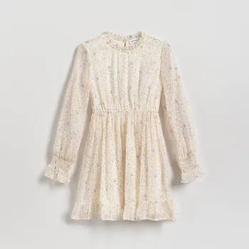 Dívčí šaty Reserved - Vzorované šaty - krémová - 335IB-01P - 335IB-01P-158