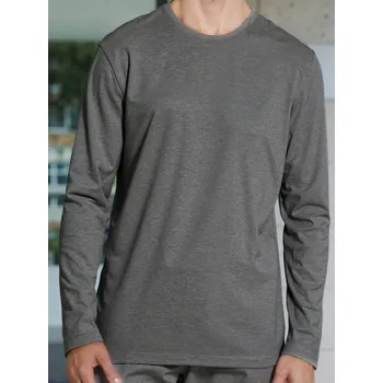 Pánské tričko Sinsay - Bavlněné tričko s dlouhými rukávy - šedá - 650EY-90X - 650EY-90X-XS
