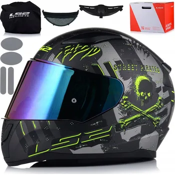 Helma na motorku VELKÁ MOTOCYKLOVÁ PŘILBA LS2 FF353 RAPID II PIRATES na motorku skútr ECE 22.06