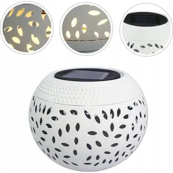 Venkovní osvětlení SOLÁRNÍ ZAHRADNÍ LAMPA KOVOVÁ PROLAMOVANÁ BÍLÁ 600 MAH PRO DŮM, BALKON IP44