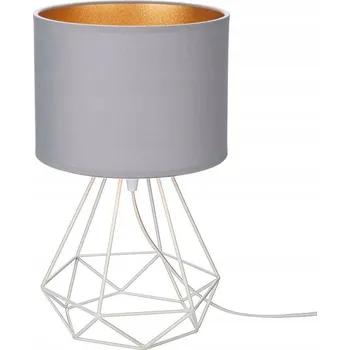 Lampička Noční lampa bílý rám šedé stínidlo Oro