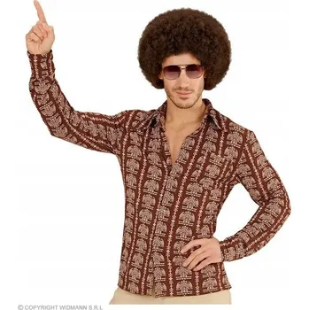 Pánská košile PÁNSKÁ KOŠILE DISCO HNĚDÁ 70. LÉTA XXL