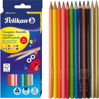 Pastelka Pastelky 12 barev stříbrno-zlaté, PELIKAN