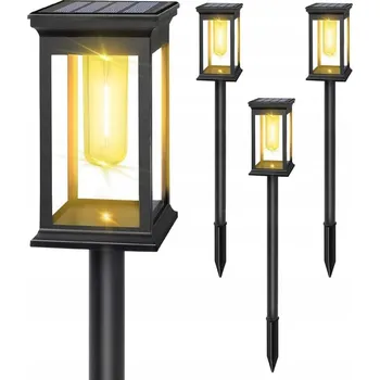 Venkovní osvětlení 4x Solární Zahradní Lampa Teplá Barva Světla Velká Baterie Premium