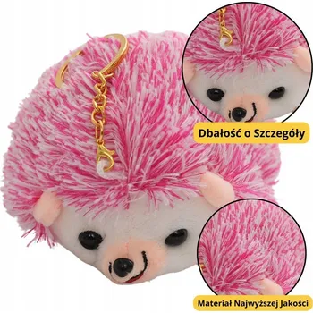 Růžový ježek - přívěsek na klíče