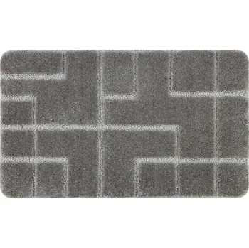 Koupelnová předložka KOUPELNOVÁ PŘEDLOŽKA 60x100 LINIE šedá PROTISKLUZOVÁ MĚKKÁ #KPL265