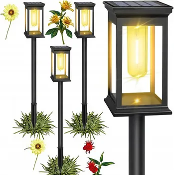 Venkovní osvětlení 4x Solární lampa LED Zahradní svítidlo zapichovací sloupek lucerna
