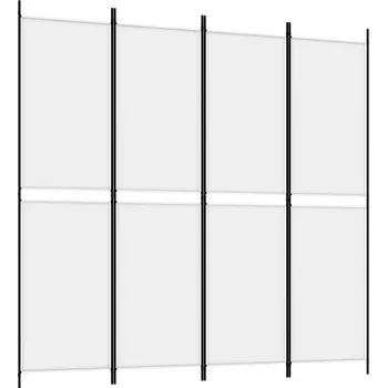 Paraván 4dílný paraván bílý 200x200 cm textil