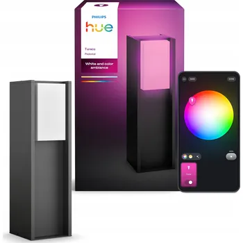 Venkovní osvětlení Kvadratický osvětlovací sloupek Philips Hue E27, 40,2 cm