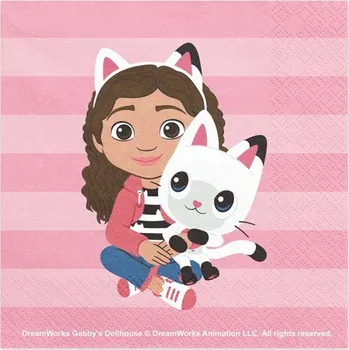 Papírový ubrousek PAPÍROVÉ UBROUSKY GÁBININ KOUZELNÝ DOMEK 33X33 CM 20 KS LICENCE NAROZENINY PÁRTY