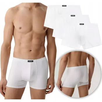 Boxerky 3x Klasické pánské boxerky ATLANTIC pohodlné super KRAŤASY BMH-041 bílé XL