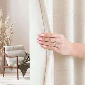 Obraz ZÁCLONY DO OBÝVÁKU POLOZATEMŇOVACÍ NA PÁSCE 140x135 KRÉMOVÉ ELEONORA