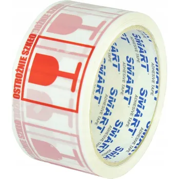 Páska s potiskem potiskem "CAUTION SKLO " 48mm tavná syntetická pryž