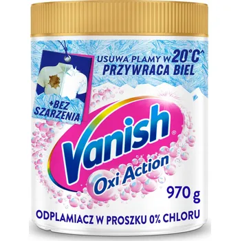 Odstraňovač skvrn Tovární vada Vanish Odstraňovač skvrn v prášku pro bílé prádlo White 900g