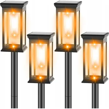 Venkovní osvětlení 4X SOLÁRNÍ LAMPA ZAPICHOVACÍ ZAHRADNÍ VODĚODOLNÁ ŽÁROVKA