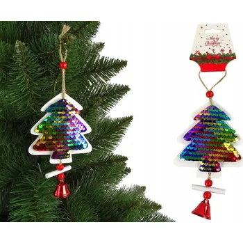 Vánoční dekorace Vánoční ozdoba na stromeček - Zvonkohra s flitry