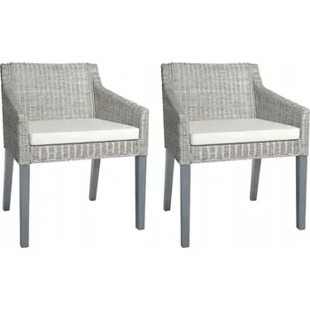 Jídelní židle Jídelní židle s polštáři, 2 ks, šedé, přírodní