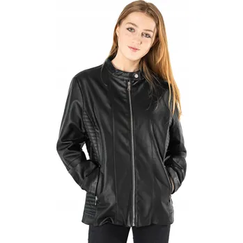 Moto oblečení Velká dámská bunda ramoneska černá kožená 1026 44