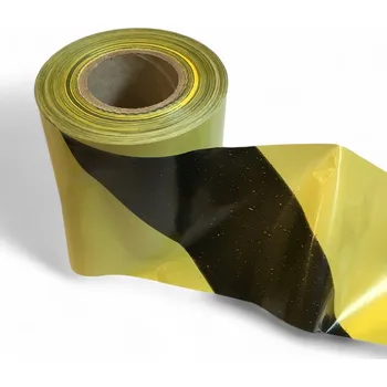 Výstražná páska žluto-černá BOZP ohraničovací bez lepidla 70 mm x 100 m