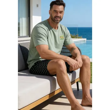 Pánské pyžamo Pyžamo Cornette 326/202 Krokodýli 2 kr/r S-2XL zelená XXL