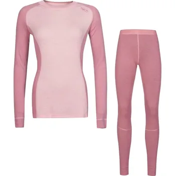 Dámské termo spodní prádlo HALTI Hossa II W merino, růžová, dámský funkční set Velikost: 36